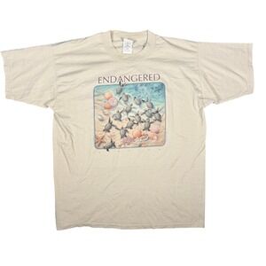 Vintage Endangered Sea Turtles Beach T Shirt XL Graphic Tee Nature Ocean‎